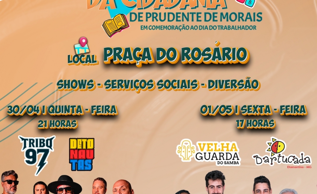 5º Festival da Cidadania promete agitar Prudente de Morais no Dia do Trabalhador